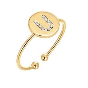 14K Gold Plated Initial Ring Stackable Rings for Women | Fashion Rings